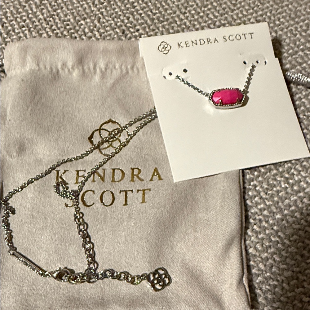 Kendra Scott Pink Silver Necklace